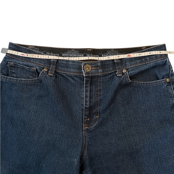 Style & Co Dark Wash Boot Cut Stretch Jeans Tummy Control Size 10S Curvy - Picture 6 of 10